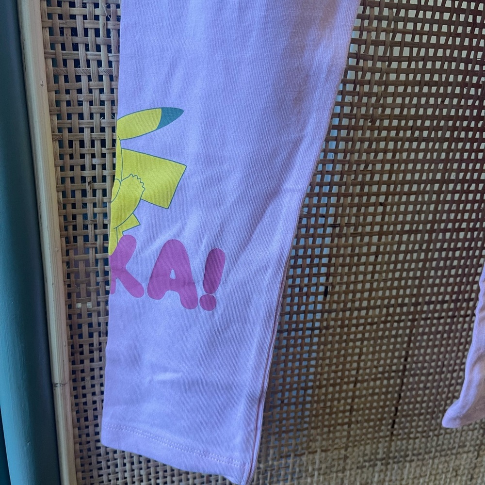 Pikachu Kids Leggings - Pink and Yellow - Picture 2 of 3